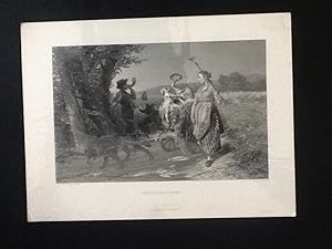 Returning Home (antique engraving) engraved by J C Finden after a painting by Thomas Gerard