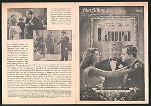 Bild des Verkufers fr Filmprogramm Filmbhne Nr. 3, Laura, Gene Tierney, Dana Andrews, Regie: Otto Preminger zum Verkauf von Bartko-Reher
