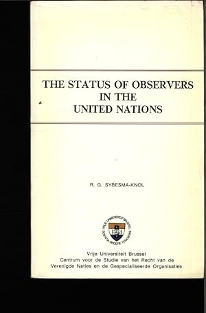 Bild des Verkufers fr The status of observers in the United Nations. zum Verkauf von Antiquariat Bookfarm