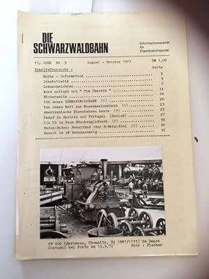 Die Schwarzwaldbahn 11. Jahr Nr. 3 Informationsschrift für Eisenbahnfreunde.