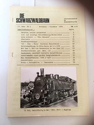 Die Schwarzwaldbahn 35. Jahr Nr.4 Informationsschrift für Eisenbahnfreunde.
