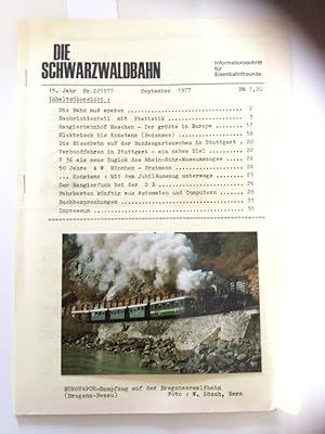 Die Schwarzwaldbahn 15. Jahr Nr. 2 / 1977 Informationsschrift für Eisenbahnfreunde.