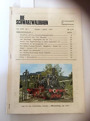 Die Schwarzwaldbahn 10. Jahr Nr. 1 Informationsschrift für Eisenbahnfreunde.