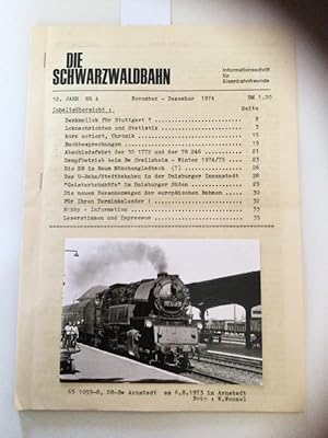 Die Schwarzwaldbahn 12. Jahr Nr. 4 Informationsschrift für Eisenbahnfreunde.