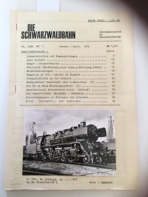 Die Schwarzwaldbahn 12. Jahr Nr. 1 Informationsschrift für Eisenbahnfreunde.