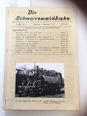 Die Schwarzwaldbahn 9. Jahr Nr. 4 Informationsschrift für Eisenbahnfreunde.