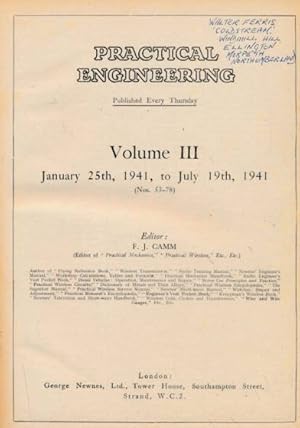 Bild des Verkufers fr Practical Engineering. Volume III. January - July 1941 zum Verkauf von Barter Books Ltd