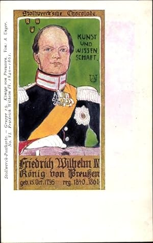 Künstler Ansichtskarte / Postkarte Unger, A., Reklame, Stollwerck Gruppe 19, Könige von Preußen V...