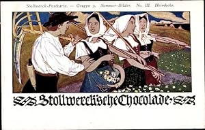 Ansichtskarte / Postkarte Stollwerck'sche Chocolade, Stollwerck Postkarte Gruppe 9, Sommerbilder ...