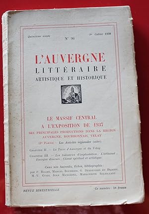 Image du vendeur pour 1938 - L'AUVERGNE Littraire, Artistique & Historique - N96 mis en vente par Bouquinerie Spia