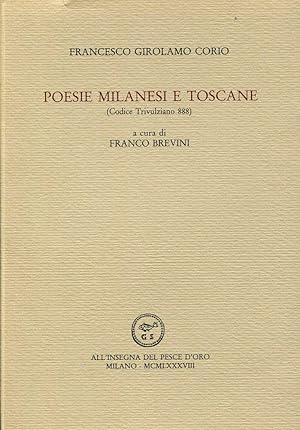 Bild des Verkufers fr Poesie milanesi e toscane (Codice Trivulziano 888) zum Verkauf von Studio Bibliografico Marini