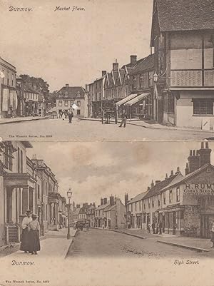 Great Dunmow Market Place High Street 2x Wrench Old Postcard s