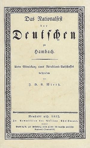 Bild des Verkufers fr Das Nationalfest der Deutschen zu Hambach. Einleitung von Claus-Peter Westrich. zum Verkauf von Antiquariat Lcke, Einzelunternehmung