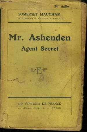 Image du vendeur pour Mr Ashenden Agent secret mis en vente par Le-Livre