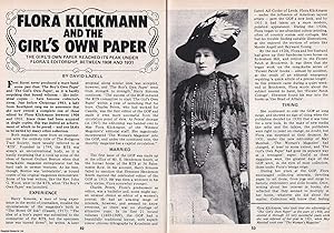 Seller image for Flora Klickmann & The Girl's Own Paper : 1908 to 1931. This is an original article separated from an issue of The Book & Magazine Collector publication, 1984. for sale by Cosmo Books