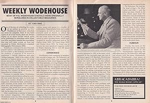 Immagine del venditore per Weekly P.G. Wodehouse : Most of P.G. Wodehouse's Novels were Originally Serialised in Collectable Magazines. This is an original article separated from an issue of The Book & Magazine Collector publication, 1998. venduto da Cosmo Books