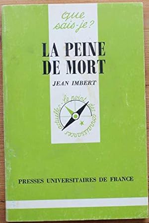 Bild des Verkufers fr La peine de mort zum Verkauf von JLG_livres anciens et modernes