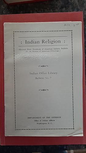 Seller image for Indian Religion Excerpt From Handbook of American Indians, Bulletin #30, Bureau of American Ethnology for sale by Darby Jones