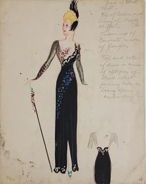 Imagen del vendedor de Black Velvet Floral Evening Gown (ref #19) a la venta por Second Story Books, ABAA