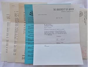 Imagen del vendedor de Original Typed and Signed Letter (April 16, 1973) From Warren F. Kuehl, Director, Center for Peace Studies, The University of Akron, Ohio (With Original Envelope and Four Inserts About the Center for Peace Studies) a la venta por Bloomsbury Books