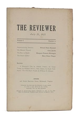 THE REVIEWER: July 15, 1921 (Volume 1, Number 11)