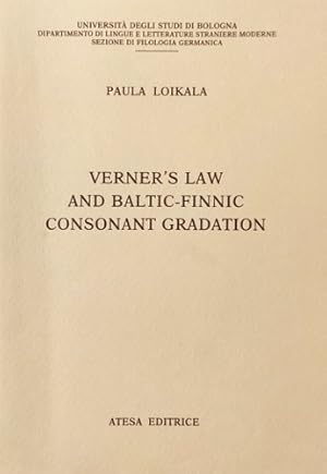 Seller image for Verner's law and baltic finnic consonant gradation. for sale by FIRENZELIBRI SRL