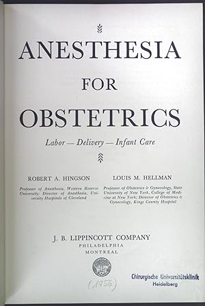 Bild des Verkufers fr Anesthesia for Obstetrics. Labor, Delivery, Infant Care. zum Verkauf von books4less (Versandantiquariat Petra Gros GmbH & Co. KG)