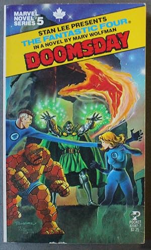 Image du vendeur pour FANTASTIC FOUR -- DOOMSDAY (Stan Lee Presents.; Marvel Novel Series Book #5 / Five/ Fifth; May/1979; Pocket Books #82087-7); FF Vs DOCTOR DOOM Cover & Story mis en vente par Comic World