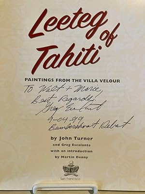 Seller image for Leeteg of Tahiti Paintings from the Villa Velour -- INSCRIBED by Escalante for sale by Long Brothers Fine & Rare Books, ABAA