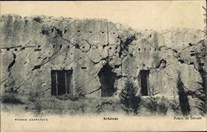 Bild des Verkufers fr Ansichtskarte / Postkarte Athen Griechenland, Prison de Socrate, Gefngnis des Sokrates zum Verkauf von akpool GmbH