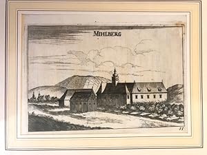 Bild des Verkufers fr Kupferstich Mihlberg (Bezirk Hollabrunn) 1672, Nr. 55/ Gllersdorf, heute Schloss Schnborn zum Verkauf von Antiquariat Liber Antiqua