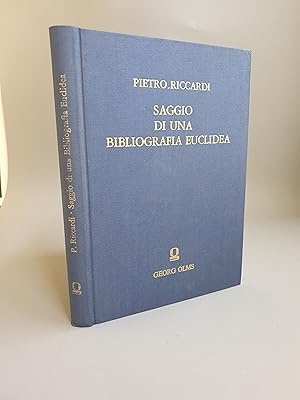 Bild des Verkufers fr Saggio di una Bibliografia Euclidea. - zum Verkauf von Antiquariat Tautenhahn