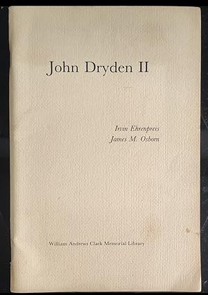 Seller image for John Dryden II (Papers read at Clark Library Seminars, February 1 and March 1, 1974) for sale by Shore Books