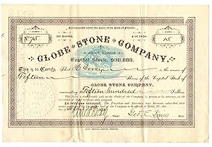 Imagen del vendedor de Globe Stone Company stock certificate a la venta por Attic Books (ABAC, ILAB)