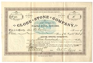 Seller image for Globe Stone Company stock certificate for sale by Attic Books (ABAC, ILAB)