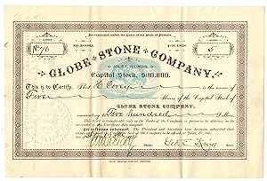 Imagen del vendedor de Globe Stone Company stock certificate a la venta por Attic Books (ABAC, ILAB)