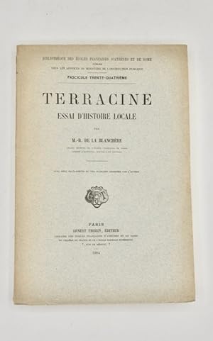 Bild des Verkufers fr TERRACINE. Essai d'histoire locale. zum Verkauf von Librairie Le Trait d'Union sarl.