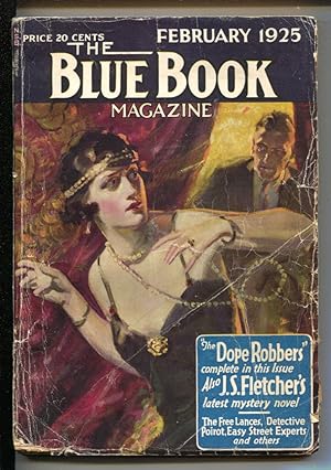 Blue Book 2/1925-Agatha Christie Hercule Poirot-Good Girl Art cover by Lawrence Herndon-VG-