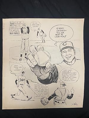 Bill Gallo Original Sporting News Art 17'x19' Bob Purkey Jim Gilliam Dodgers