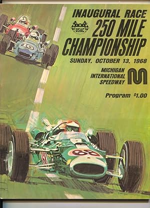 Michigan Int'l Speedway Indy Car Race Program USAC-10/13/1968A.J. Foyt-Mario Andretti-Bill Vukovi...