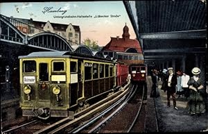 Ansichtskarte / Postkarte Hamburg Mitte St. Georg, U Bahn Haltestelle Lübecker Straße, Gleise