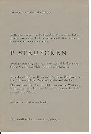 Seller image for Peter Struycken - a collection of 3 invitation documents for sale by The land of Nod - art & books