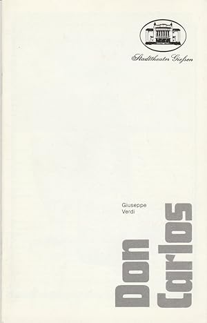 Image du vendeur pour Programmheft Giuseppe Verdi DON CARLOS Premiere 21. September 1986 Spielzeit 1986 / 87 Heft 2 mis en vente par Programmhefte24 Schauspiel und Musiktheater der letzten 150 Jahre