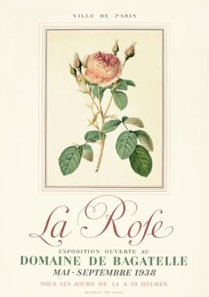 Image du vendeur pour Pierre-Joseph Redout, La Rose - Affiche mis en vente par Galerie Bordas