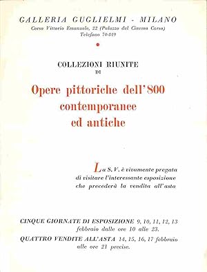 Galleria Guglielmi. Collezioni riunite di opere pittoriche dell'800 contemporanee ed antiche (PIE...