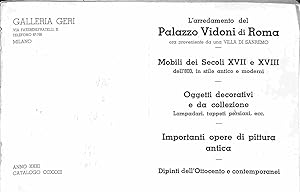 L'arredamento del Palazzo Vidoni di Roma ora proveniente da una villa di Sanremo.Galleria Geri (c...
