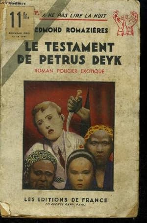 Seller image for Le testament de Petrus Deyk for sale by Le-Livre