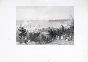 The Narrows From Staten Island. (B&W engraving).