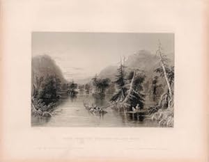 Scene Among the Highlands on Lake George. (B&W engraving).