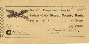 Check from James Fenimore Cooper to himself for $50.